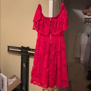 Off the shoulder red dress